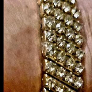 Vintage Sparkling Gold Rhinestone Bracelet